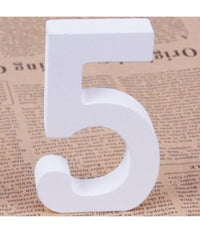 Numero 5 In Legno Bianco 11cm Decorazione Confettata Matrimonio Compleanno Promessa         