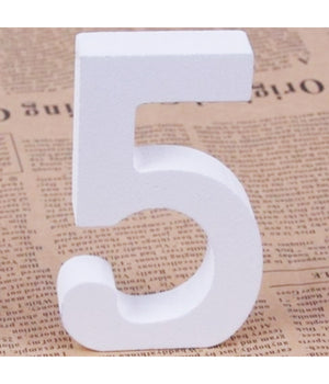 Numero 5 In Legno Bianco 11cm Decorazione Confettata Matrimonio Compleanno Promessa         