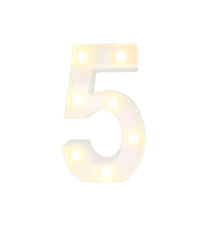Numero 5 Luminoso Con Luci Led A Batteria Decorazioni Per La Casa Dim. 22 Cm         