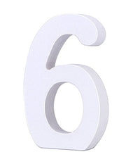 Numero 6 In Legno Bianco Decorazione Confettata Matrimonio Compleanno Promessa         