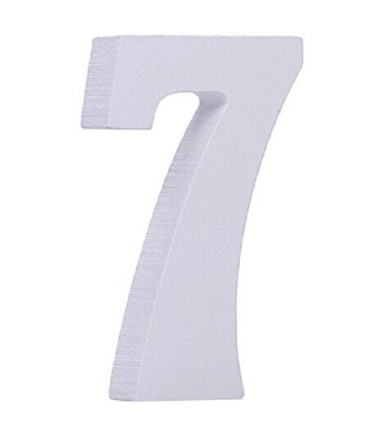 Numero 7 Legno Bianco 11cm Decorazione Confettata Matrimonio Compleanno Wedding         