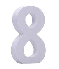 Numero 8 In Legno Bianco 11cm Decorazione Confettata Compleanno Arredo Casa Tavolo         