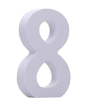 Numero 8 In Legno Bianco 11cm Decorazione Confettata Compleanno Arredo Casa Tavolo         