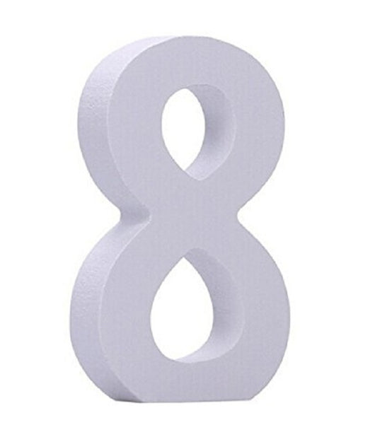 Numero 8 In Legno Bianco 11cm Decorazione Confettata Compleanno Arredo Casa Tavolo         