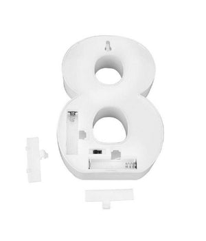 Numero 8 Luminoso Bianco A Led Decoro Per Eventi Feste Luce Calda 3000k 16x3cm         