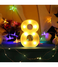 Numero 8 Luminoso Bianco A Led Decoro Per Eventi Feste Luce Calda 3000k 16x3cm         