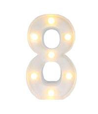 Numero 8 Luminoso Con Luci Led A Batteria Decorazioni Per La Casa Dim. 22 Cm         