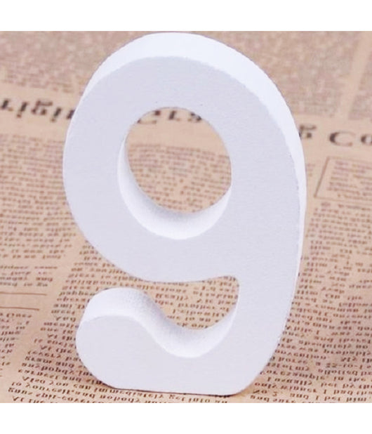 Numero 9 Legno Bianco 11cm Decorazione Confettata Matrimonio Compleanno Promessa         