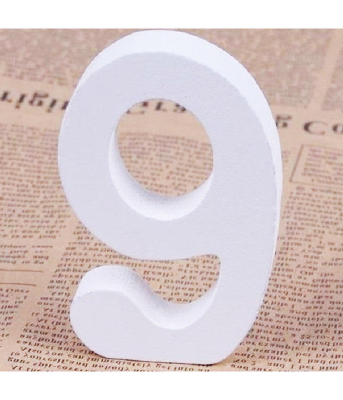 Numero 9 Legno Bianco 11cm Decorazione Confettata Matrimonio Compleanno Promessa         