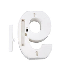 Numero 9 Luminoso Bianco A Led Decoro Per Eventi Feste Luce Calda 3000k 16x3cm         