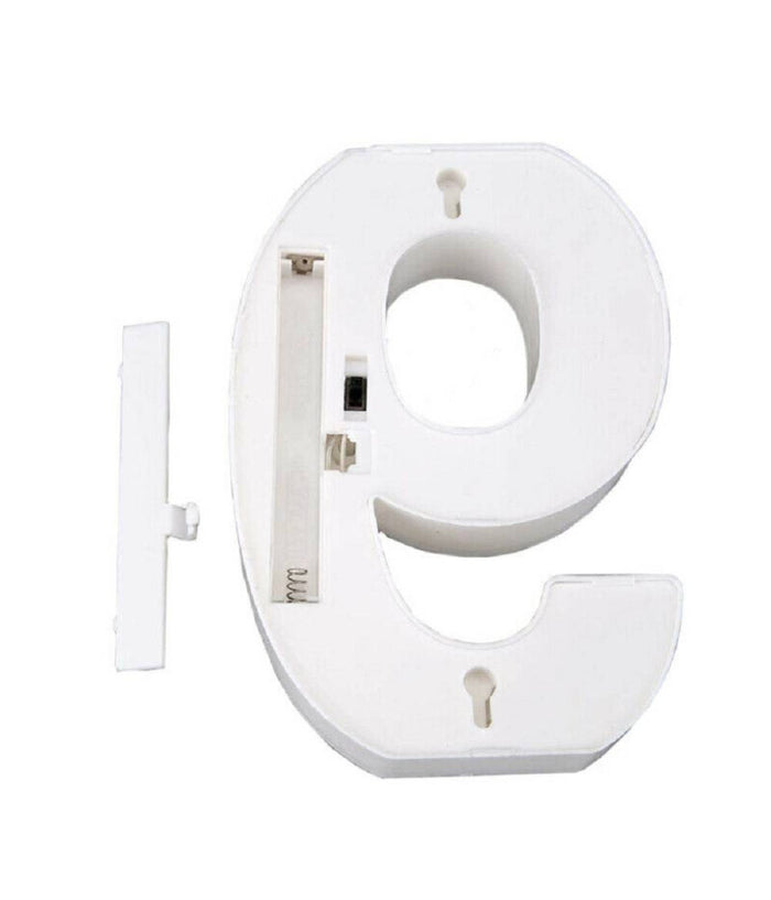 Numero 9 Luminoso Bianco A Led Decoro Per Eventi Feste Luce Calda 3000k 16x3cm         