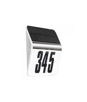 Numero Civico Illuminato Led Ricarica Energia Solare Acciaio Inox Esterno Casa         