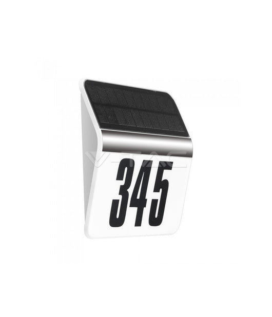 Numero Civico Illuminato Led Ricarica Energia Solare Acciaio Inox Esterno Casa         