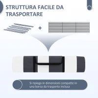Paravento da Spiaggia Pieghevole Frangivista in Poliestere con Barre in Acciaio, 540x150 cm, Grigio