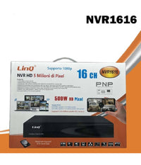 Nvr 16ch Canali Rec&live Full Hd 1080p Wifi H.264 H.265 Switch Poe 5mpx Nvr1616         