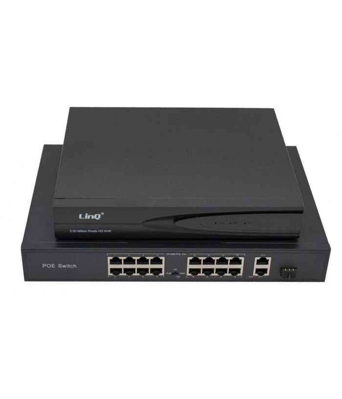 Nvr 16ch Canali Rec&live Full Hd 1080p Wifi H.264 H.265 Switch Poe 5mpx Nvr1616         