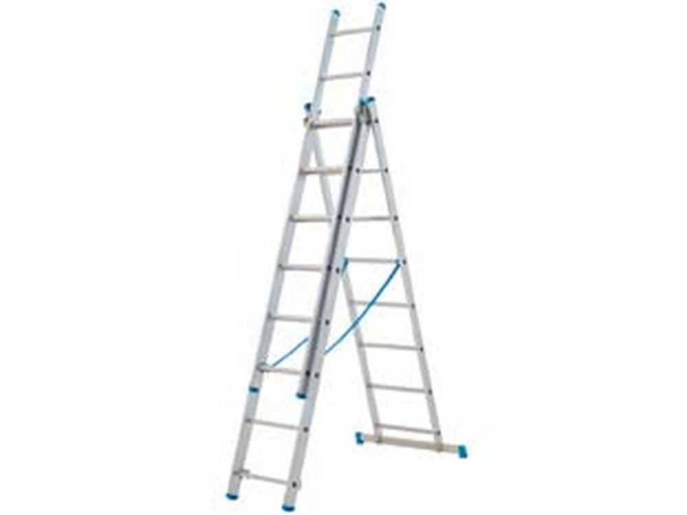 scala stilo alluminio tripla/estensibile gr en 131 - 3x9 gr. cm.258-594h. kg.16 base cm.98 (sl260-3) cod:ferx.fer635