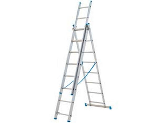 scala stilo alluminio tripla/estensibile gr en 131 - 3x9 gr. cm.258-594h. kg.16 base cm.98 (sl260-3) cod:ferx.fer635