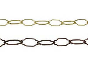 catena sagomata per lampadari - ø mm.2,5x44x20 in ferro ottonato  cod:ferx.fer4138