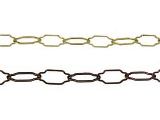 catena sagomata per lampadari - ø mm.2,5x44x20 in ferro ottonato  cod:ferx.fer4138