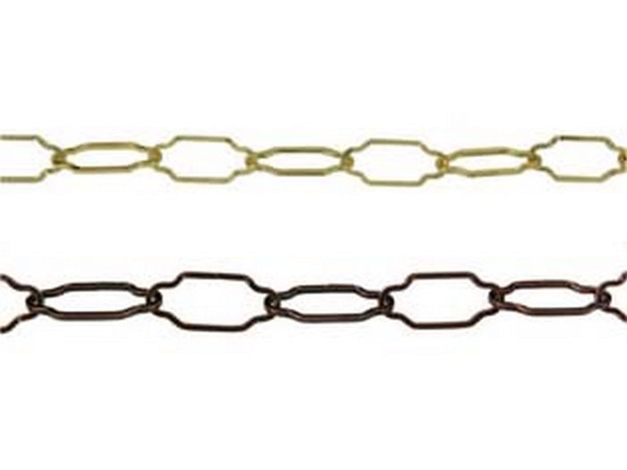 catena sagomata per lampadari - ø mm.2,5x44x20 in ferro ottonato  cod:ferx.fer4138