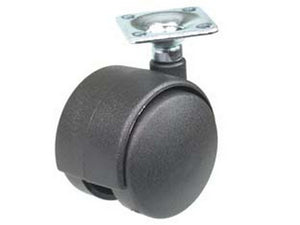 ruote doppie in nylon con piastra - ø mm.50 piastra mm.36x36 cod:ferx.fer23795