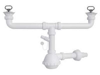 sifone moplen a fiasco 2 vie con scarico e pilette - 1"1/2 per lavello ceramica cod:ferx.fer24983