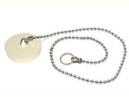 tappo in gomma bianca con catena  - ø mm.40 cod:ferx.fer26468