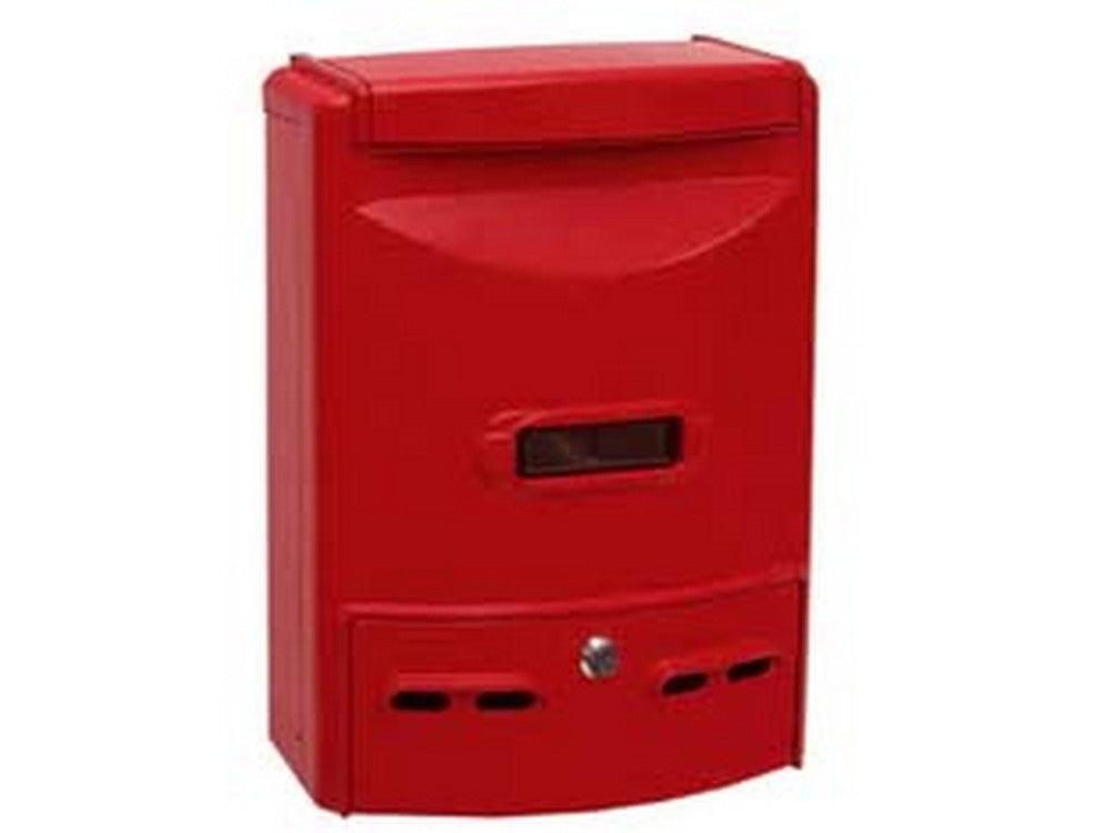 cassetta postale in alluminio portariviste per esterni "europa" rossa - cm.28,5x10x38h. colore rosso cod:ferx.fer26598