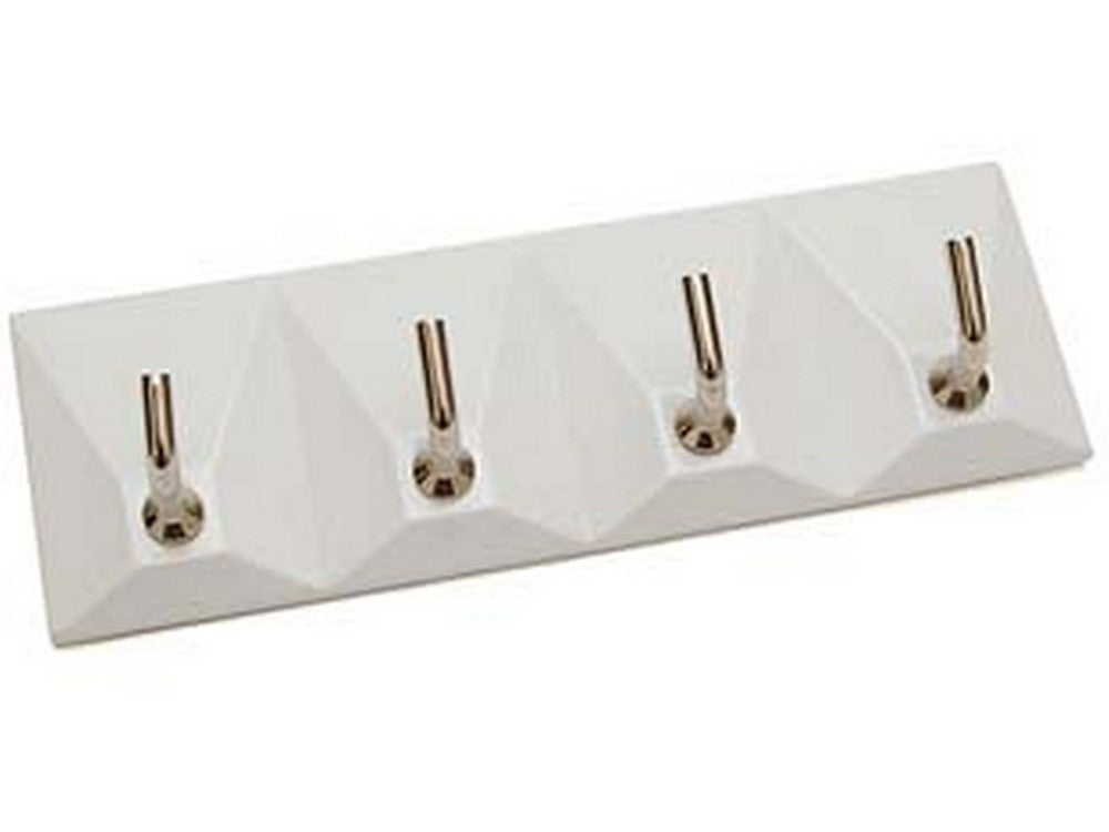 ganci adesivi in plastica bianchi 4 posti - mm.120x40h.  cod:ferx.fer29001