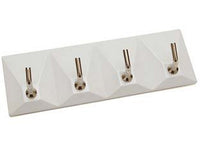 ganci adesivi in plastica bianchi 4 posti - mm.120x40h.  cod:ferx.fer29001