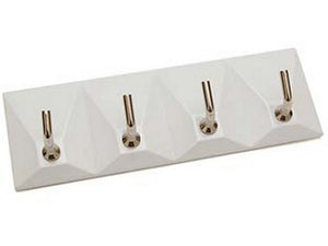 ganci adesivi in plastica bianchi 4 posti - mm.120x40h.  cod:ferx.fer29001