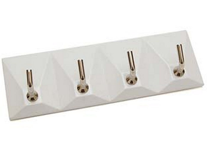 ganci adesivi in plastica bianchi 4 posti - mm.120x40h.  cod:ferx.fer29001