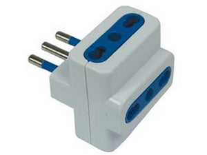 adattatore triplo 2p+t bianco - spina 16a prese 10/16a bianco cod:ferx.fer31905