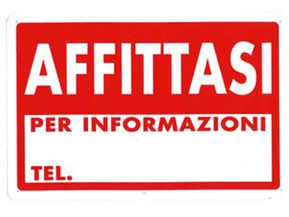 cartello "affittasi" - cm.30x20h.  cod:ferx.fer49368
