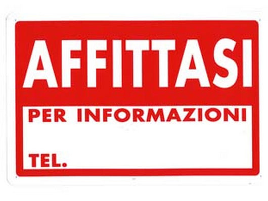 cartello "affittasi" - cm.30x20h.  cod:ferx.fer49368