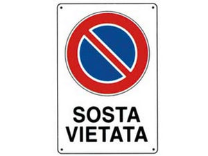 cartello "sosta vietata" - cm.20x30h.  cod:ferx.fer49382