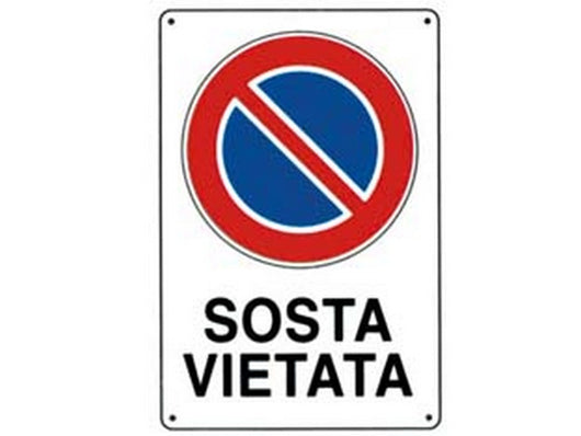 cartello "sosta vietata" - cm.20x30h.  cod:ferx.fer49382