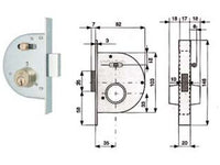 serratura infilare canc. catenaccio scrocco nottolino cilindro fissi 255 cod:ferx.fer51613