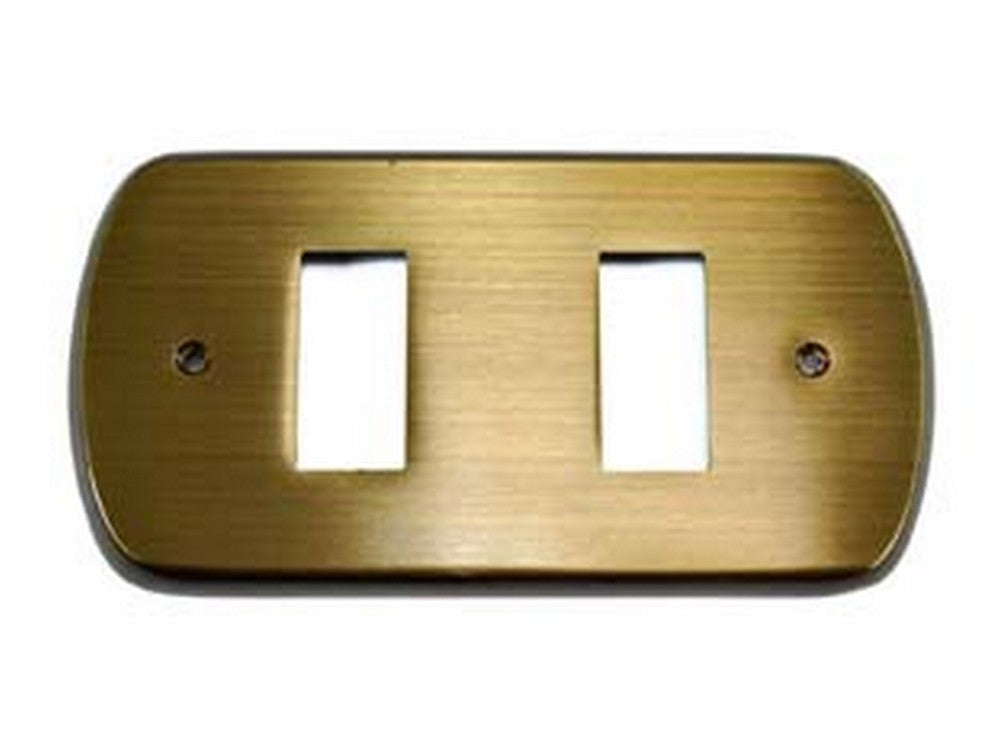 coprinterruttori svedese 2 posti ottone satinato fume' ottone satinato cod:ferx.fer74339
