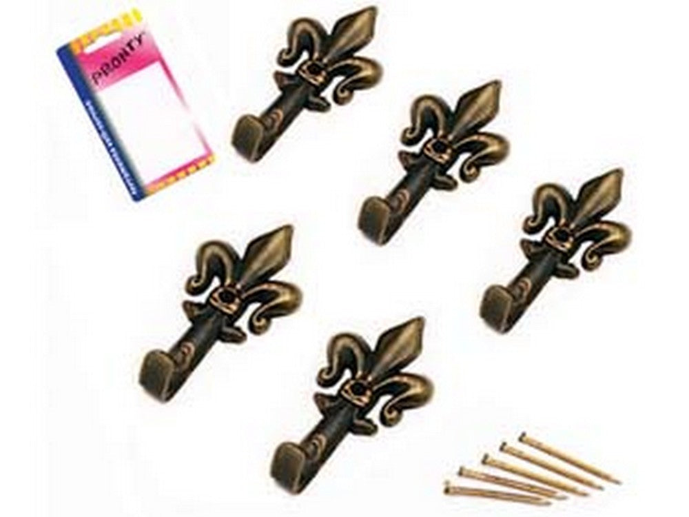 12blister ganci per quadri giglio bronzo piccoli in blister - mm.33, in bl.5 pz. cod:ferx.fer77217