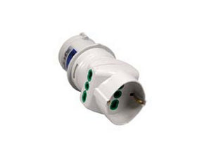 adattatore industriale con spina cee ip44 e prese bipasso e schuko - 16a 73090 cod:ferx.fer82624
