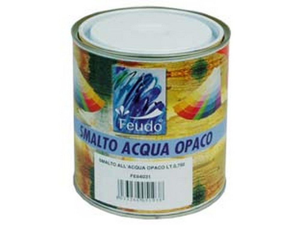 smalto all'acqua opaco in barattolo (wasser lack lux) - ml.750 bianco opaco cod:ferx.fer84031
