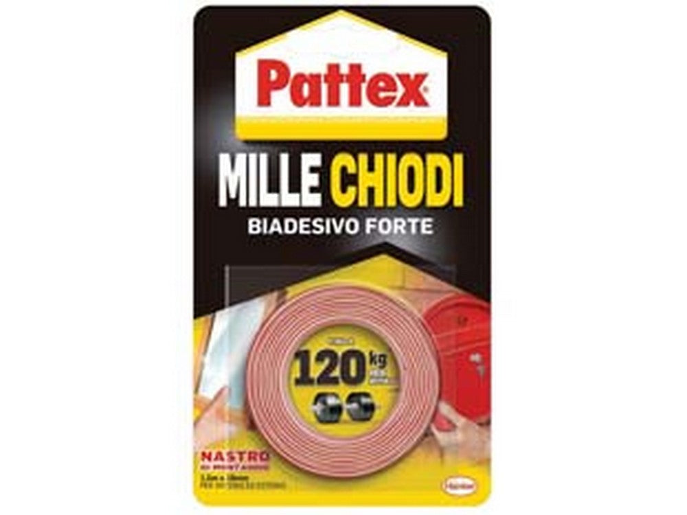 3blister pattex nastro biadesivo millechiodi tape - mm.19h. in rotoli da mt.1,5 cod:ferx.fer84048