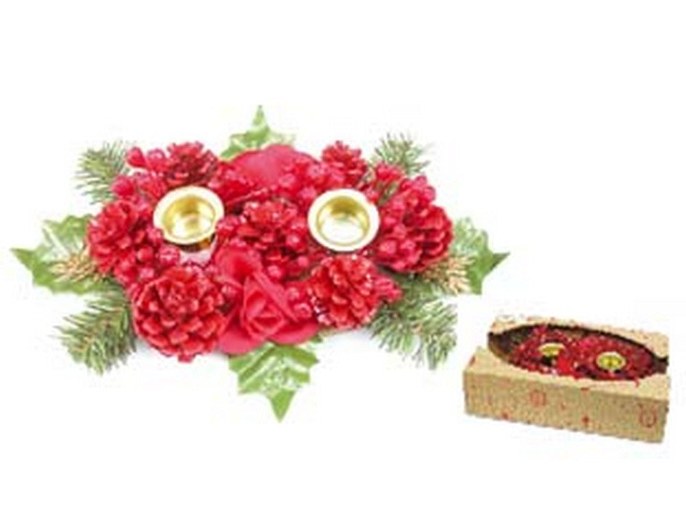 porta candele a due posti colore rosso cod:ferx.fer89913