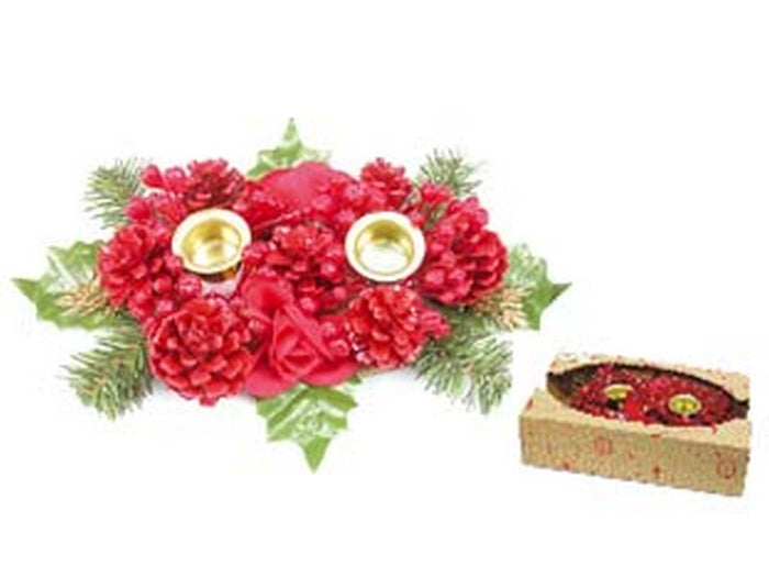 porta candele a due posti colore rosso cod:ferx.fer89913