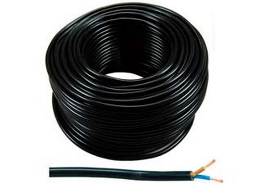 cavo elettrico bipolare similgomma nero h05vv-f - 2x mmq.1,5 colore nero cod:ferx.fer90599