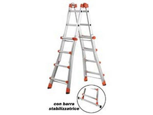 scala telescopica "peppina" in alluminio en 131 - 6+6 gr.- aperta cm.586h.- cm.66x24x167h.- kg.18  cod:ferx.fer408837