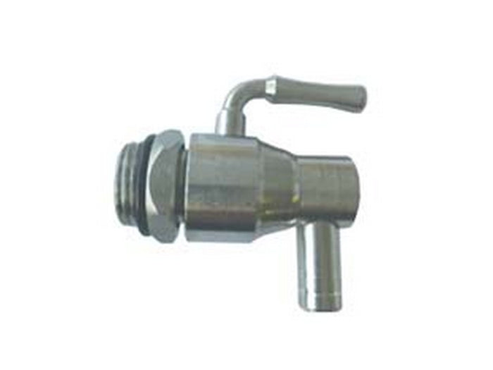 rubinetto a leva acciaio inox con dado per fusti e serbatoi - m 3/8" cod:ferx.fer252904