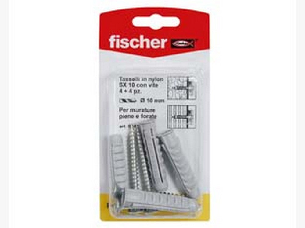 20blister tasselli in nylon con vite "sx-sk" - ? mm.8x40 vite mm.5x50 cod:ferx.fer100359